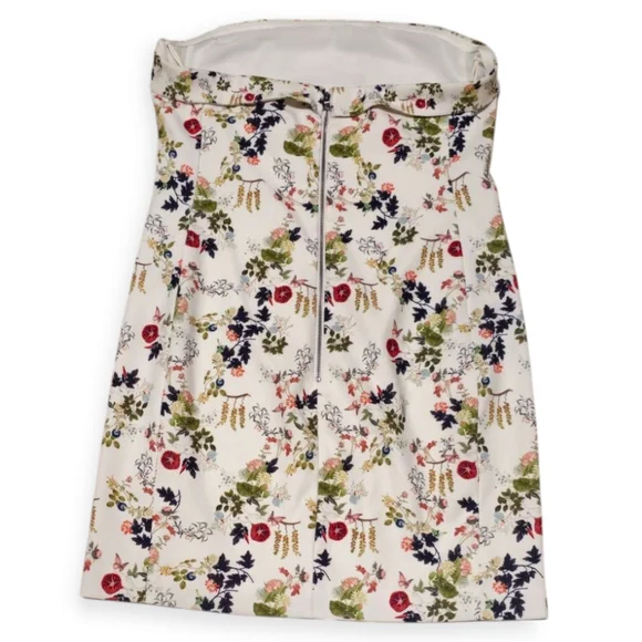 NWT Alice + Olivia Kelly Square Bust Floral Strapless Mini Spring Dress - Picture 5 of 9